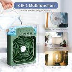 TRIDEO Rechargeable Fan Portable AC for Home Portable Air Conditioners Water Cooler 3 Speeds Modes for Room Office Home Travel_Green_SA07 - Image 2