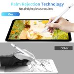KINGONE Upgraded Stylus Pen, iPad Pencil, Ultra High Precision&Sensitivity, Palm Rejection, Prevents False ON/Off Touch, Power Display, Tilt Sensitivity, Magnetic Adsorption for iPad 2018&Later, White - Image 8