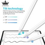 KINGONE Upgraded Stylus Pen, iPad Pencil, Ultra High Precision&Sensitivity, Palm Rejection, Prevents False ON/Off Touch, Power Display, Tilt Sensitivity, Magnetic Adsorption for iPad 2018&Later, White - Image 5