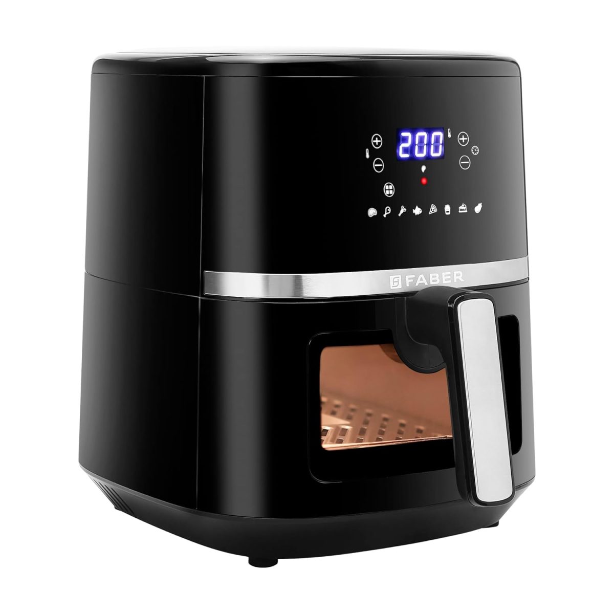 Faber 6L 1500W Digital Air Fryer | Fry, Bake, Roast, Toast, Defrost, Grill & Reheat | 85% Less Oil, 360° Air Cooking | 8-Preset Menu, LED Display & Touch Control, Non-Stick Pan, View Window | (Black) - Image 9