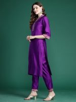 INDO ERA Silk Women's Liva Solid Straight Kurta & Pant With Dupatta Set (KH1PR9632) - Image 5