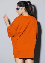 LEOTUDE Womens Oversized Round Neck Cottonblend Half Sleeve T-Shirts (Colour: Multicolor) - Image 2