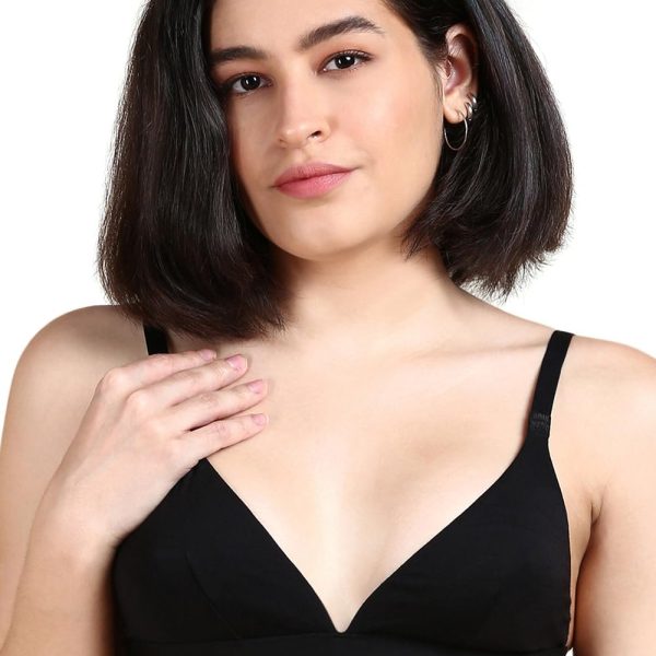 &Circus PureSoft True Fit Triangle Non Padded Bra for Women | Deep Neck Plunge Bra for Women | Triangle Low Coverage Bra for Women