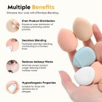 Mini Finger Makeup Puff 6 pcs Finger Makeup Beauty Blender Sponges, Mini Soft Cosmetic Finger Puff, Perfect for Foundation, BB Cushion, Cream, Concealer and Powder - Image 4
