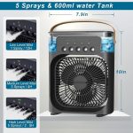Mabron [15 𝒀𝒆𝒂𝒓𝒔 𝑾𝒂𝒓𝒓𝒂𝒏𝒕𝒚] Mini Portable Air Conditioner Fan – Evaporative Air Cooler with 7 Color LED Lights, 3 Wind Speeds & 3 Spray Modes for Home, Office & Travel_Multicolor - Image 3