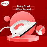 Pigeon 1000 Watts Dry Iron Greblon Dual Non Sick Sole Plate with German Coating Technology | 360 Cord Swivel | Thermal Safety Fuse | WHITE - Image 6
