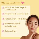 WishCare® Pure Cold Pressed Sweet Almond Oil for Hair Growth and Glowing Skin & Face - 200ml - Image 2