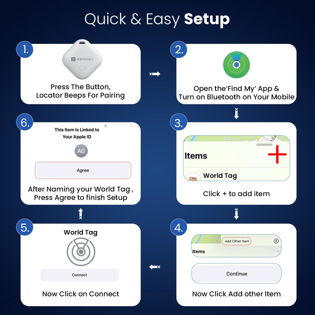 Portronics Worldtag Item Finder with Upto 1 Year Battery Life, Bluetooth Tracker,MFi Certified, Item Locater for Keys, Wallets, Luggage, Pets, Gadgets etc,Only iOS Compatible with Apple Find My App - Image 4