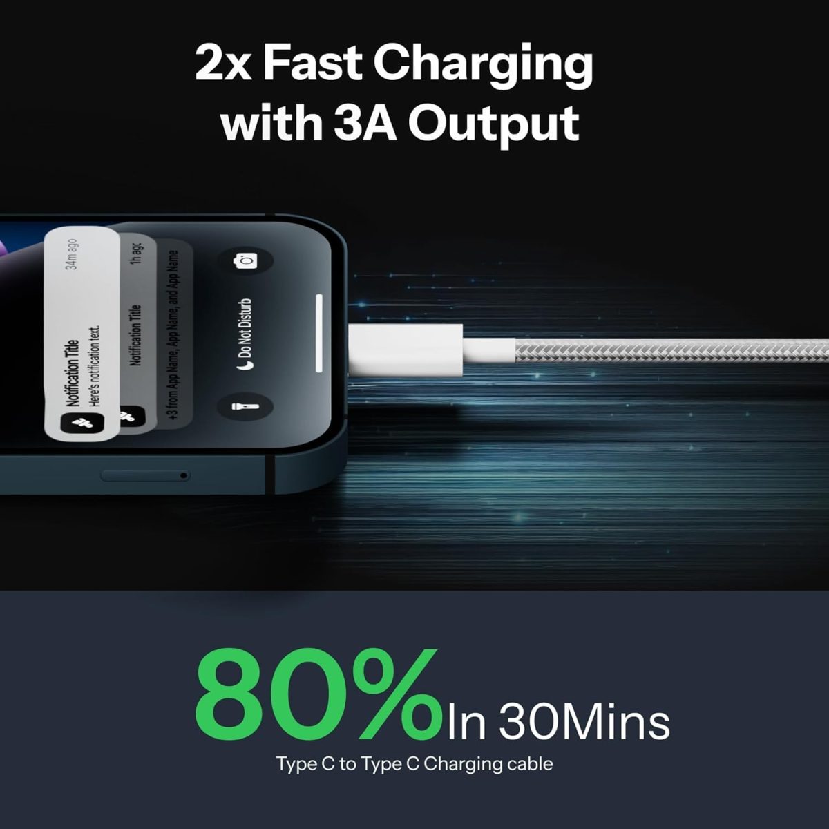 UNBREAKcable 80W Original USB-C to C Nylon Braided Cable [MFi Certified + 2 YEAR WARRANTY*] Fast PD Charging for iPhone Charger Cable Compatible with iPhone 15/16 Series,MacBook,Other Type-C Devices - Image 4