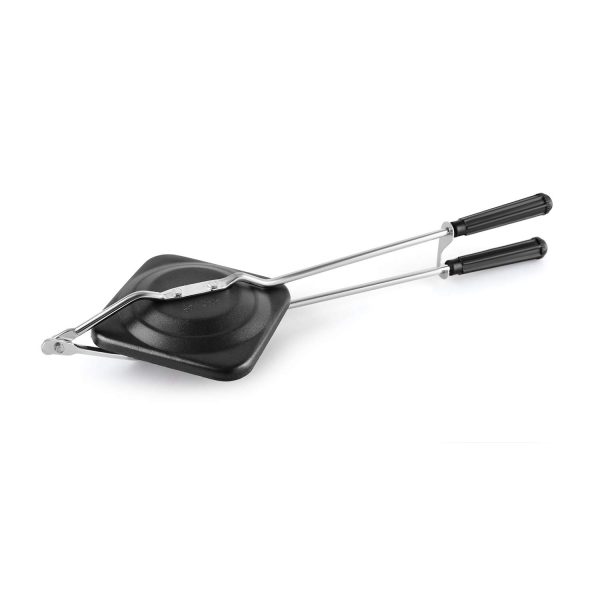 Cello Non-Stick Aluminium Sandwich Gas Toaster | Compatibility with Gas Stoves | Flame-Proof Design | Heat-Resistant Handle | Sandwich Maker | Sandwich Toaster | Black