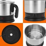 amazon basics Electric Multipurpose Kettle | for boiling Water, Eggs | Making Tea, Coffee| Stainless Steel Body with Automatic Shut-off | 18.3L x 15.7W x 19.1H cm | 1.2 L | 220 Volts | Silver, Black - Image 7