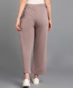 Alan Jones Clothing Women's Relaxed Fit Mid Rise Solid Wide Legs Track Pant - Image 5