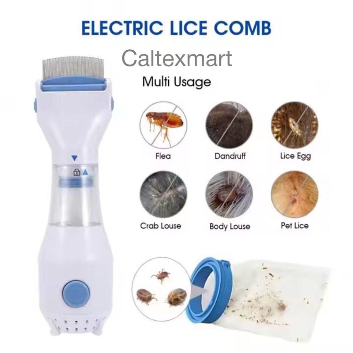 Electrical Chemical Free Head Lice Removal Comb Head Nits Capture Comb Electrical Head Lice Comb Eggs Remover Hair Vacuums Caltexmart Machine for lice removed. (BIG) - Image 5