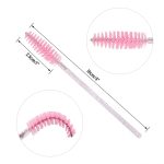 VOIISH 50 Pcs Mascara Wands Disposable Eyelash Brushes for Extensionss Eye Lash Applicator Makeup Tool Crystal Light Pink - Image 2