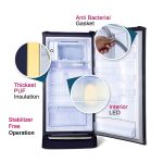 Godrej 215 L 3 Star Direct Cool Cool Lock Technology With Base Drawer Single Door Refrigerator (RD UNO 2153 PTDF AQ BL, Aqua Blue) - Image 4