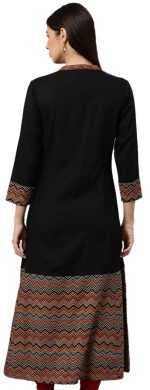 Yash Gallery Women's Cotton Relaxed Fit A Line Kurta - Image 4