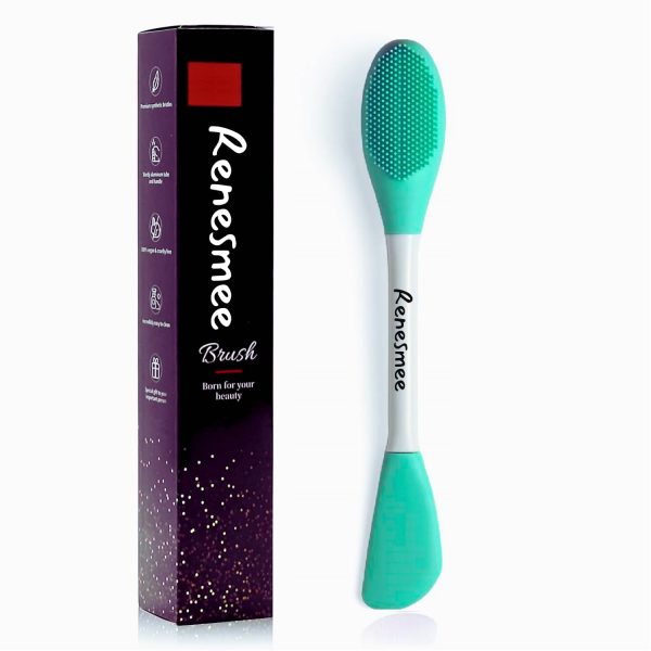 RENESMEE Silicone Brushes, Double-Ended Silicone Face Mask Brush, Facial Cleansing Brush, Premium Soft Facial Masks Other Skin Care Applicator Tool for Cream, Body Lotion, Moisturizer