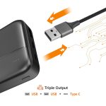 Amazon Basics 20000 mAh Power Bank | 22.5W Fast Charging | Dual Output & Input | Charge 3 Devices Simultaneously | for Smartphones, TWS Earbuds, Speakers, Tablets (Black) - Image 3