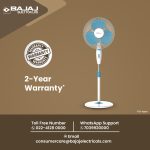 Bajaj Frore Neo 400 MM Oscillating Pedestal Fan For Home | Aerodynamically Balanced Blades | 100% Copper Motor | High Air Delivery | 3-Speed Control | Rust Free | 2 Yrs Warranty 【Blue】 - Image 3