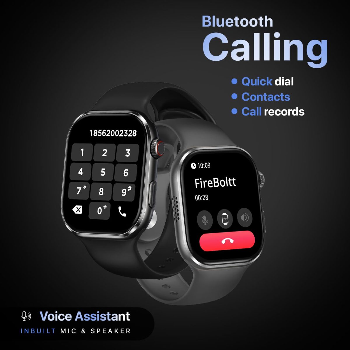 Fire-Boltt Brillia Smart Watch with 51.3mm (2.02 inch) AMOLED Display, Bluetooth Calling, SpO2, Heart Rate Monitoring, 120+ Sports Modes (Brillia, Dark Grey) - Image 6