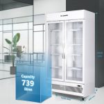 ROCKWELL 739Ltr, Double Glass Door Visi Cooler, Internal LED, 4 Year Warranty, Dynamic Cooling (RVC950C, White) - Image 2