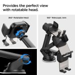 Spigen Dashboard & Windshield Car Mobile Holder [Strong Suction Cup][360° Rotational][Stable Hold] Compatible with Most Smartphone Devices - Black - Image 5