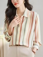 SheWill Women’s Orange Landscape Print Crepe Shirt – Stylish Western Long Shirt with Spread Collar| Shirt for Women Stylish Western | Long Shirt for Women - Image 3