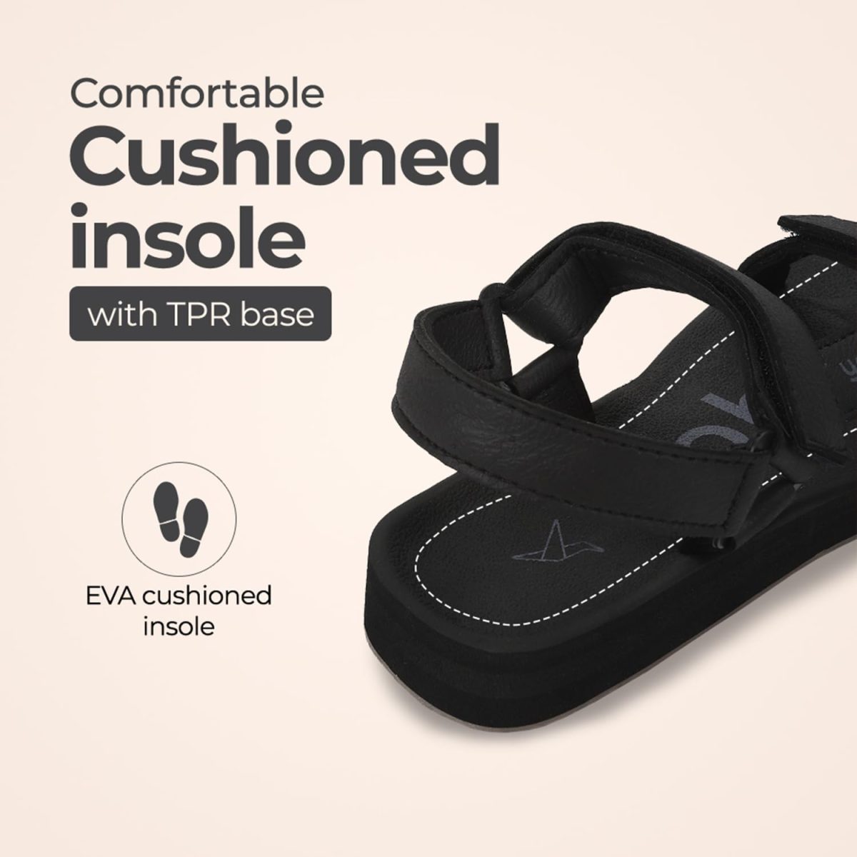 YOHO EVA Sandals for Women | EVA sole | Comfortable cushioned sole with TPR base | Lightweight | Soft skin friendly straps | Adjustable straps | Velcro closure | Vibrant colour options - Image 4