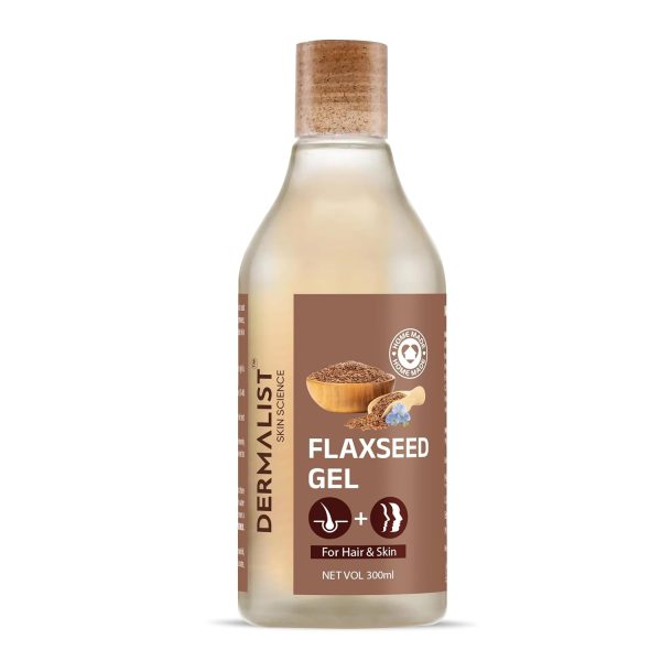 Dermalist Flaxseed Gel For Hair & Skin Frizz-Control Smoothening Moisture Rich Soft Long Hair For All Skin & Hair Types Men & Women 300 ml