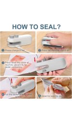 EUFLORIA Portable Mini Sealing Machine, Handheld Packet Sealer for Food, Snacks, Chips, Fresh Storage, Plastic Bags Sealing Machine, Type C Charging Vaccum Sealers - Image 5
