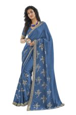 Laxmipati Sarees Women's Plain Chiffon Saree (8142_Grey)