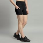 Mehrang High Waist Workout Shorts for Women, Midnight Sky, Bike Shorts with Elastic Waistband and Pockets, - Image 3
