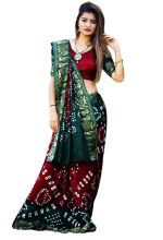 DHARMATA ENTERPRISE Women's Bandhani Art Silk Saree With Blouse Piece For Ethnicwear; - DHENT_02