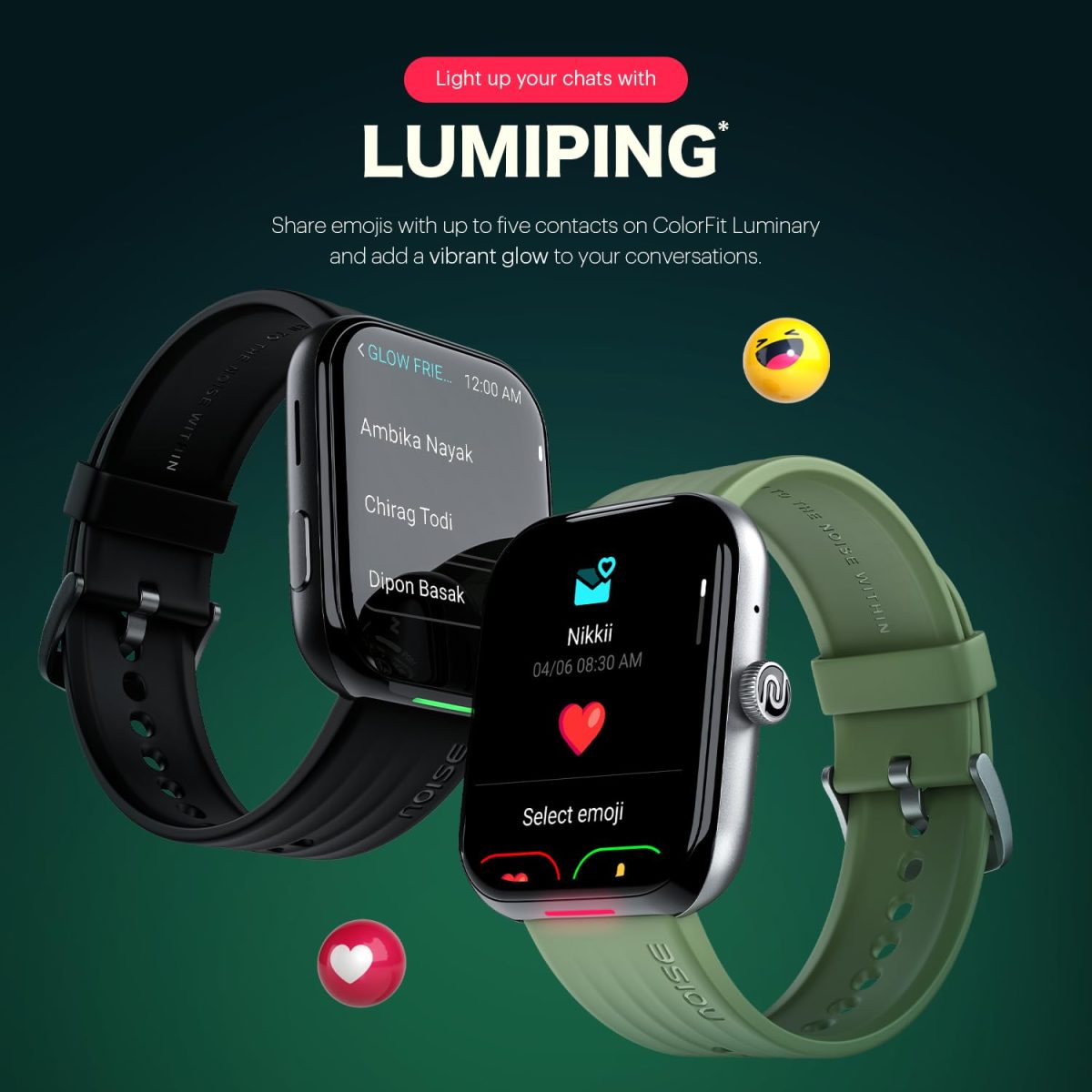 Noise Ultra 3 Luminary with India's 1st Ever Personalised Notification Alerts (Lumilert), 1.96" AMOLED Display, Premium Metallic Dial, Send Upto 5 Emojis (Lumiping), Health Suite (Jet Black) - Image 3
