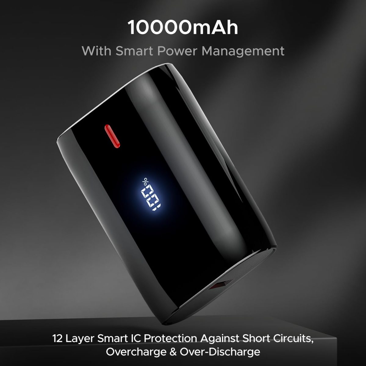 boAt EnergyShroom PB300 Air 10000 mAh 22.5W Pocket Size Power Bank with Compact and Lightweight Design, LED Battery Display, 12 Layer Smart IC Protection & Smart Power Management(Carbon Black) - Image 4