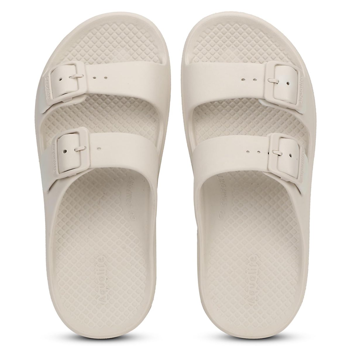 Aqualite Women's Classic Cushion Sliders/Slippers with Adjustable Buckle Strap for Adult Comfortable & LightWeight |Stylish & Anti-Skid| Waterproof & Everyday Flip Flops