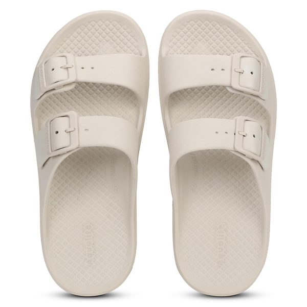 Aqualite Women's Classic Cushion Sliders/Slippers with Adjustable Buckle Strap for Adult Comfortable & LightWeight |Stylish & Anti-Skid| Waterproof & Everyday Flip Flops