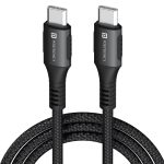 Portronics Konnect 240C 240W Futuristic Unbreakable Nylon Braided Type C Fast Charging Cable 2M Long, Supports Laptop and All Smartphones and Devices (Black)