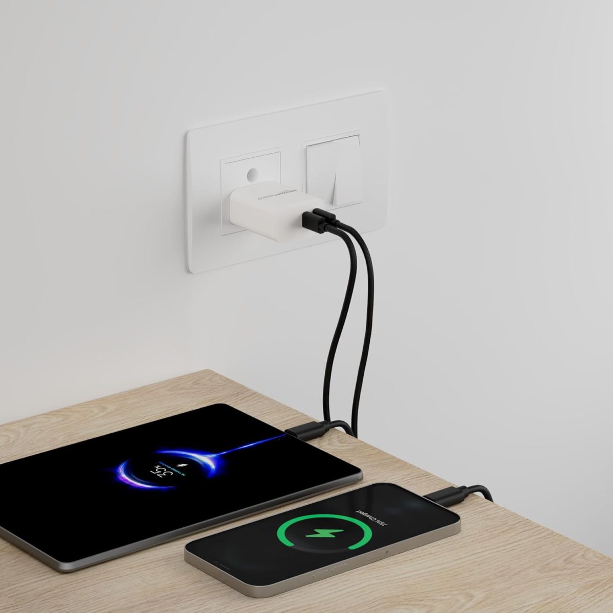 Amazon Basics 12W Dual Port Fast Charger | 12W Max Output | Includes 1 m Type C Cable | Universal Compatibility - Image 3