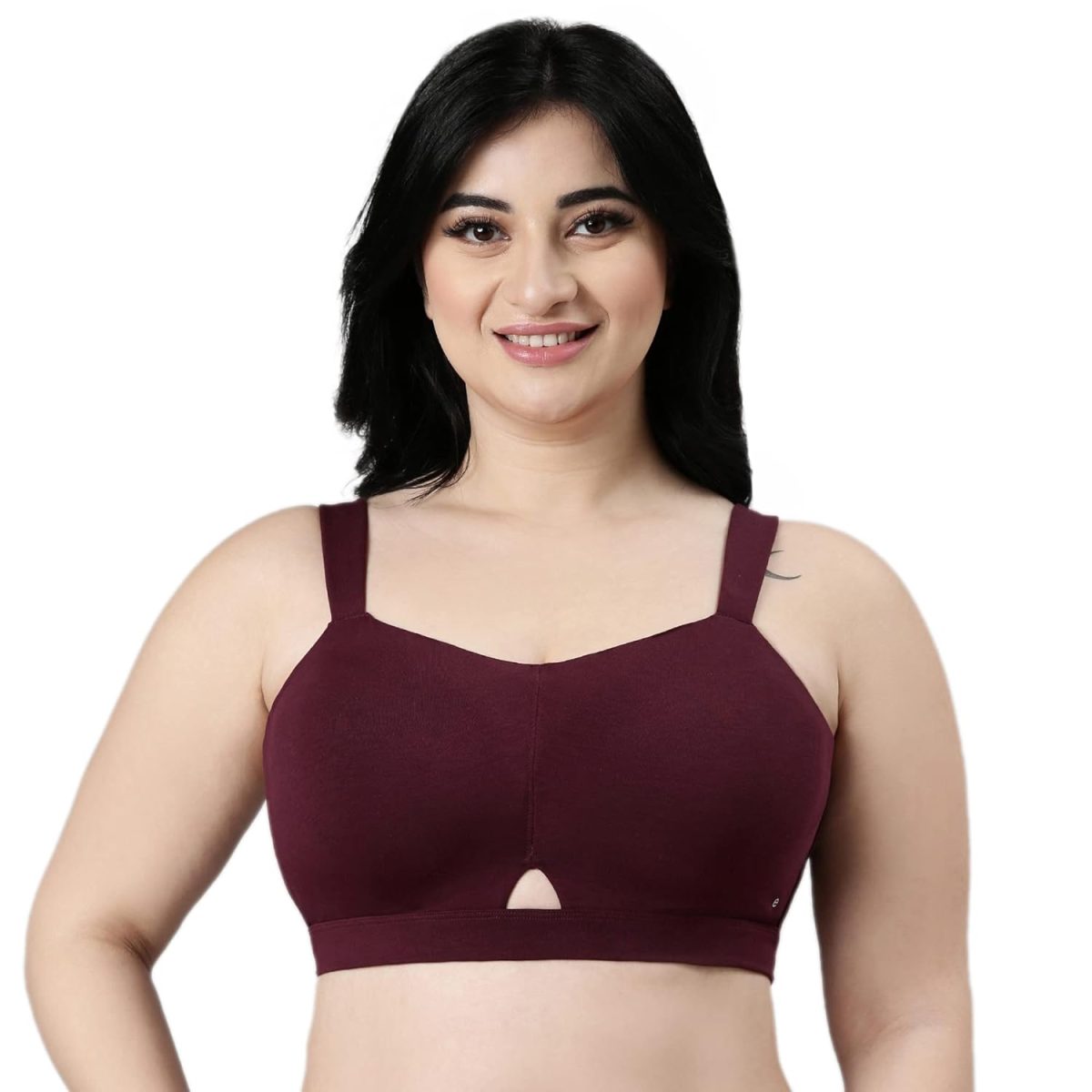 Enamor Innovations Cloudsoft Invisi Bonded Neck Women's Everyday Cotton Minimizer Bra - Padded, Wirefree, Full Coverage - A064 (Available in Plus Sizes)