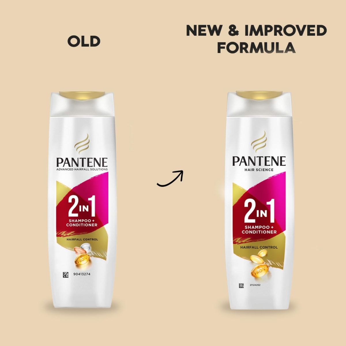 Pantene Advanced Hairfall Solution, 2in1 Hairfall Control Shampoo + Conditioner, Pack of 1, 180ML, Pink - Image 2