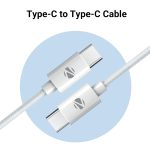 ZEBRONICS Type C to Type C Strong Braided Cable, 60W PD Fast Charging Cable, for iPhone 16 Series, 15 Series, iPad, MacBook, Samsung, Other Android Devices, Data Sync, 1M (ZEB-TT60+), White - Image 2