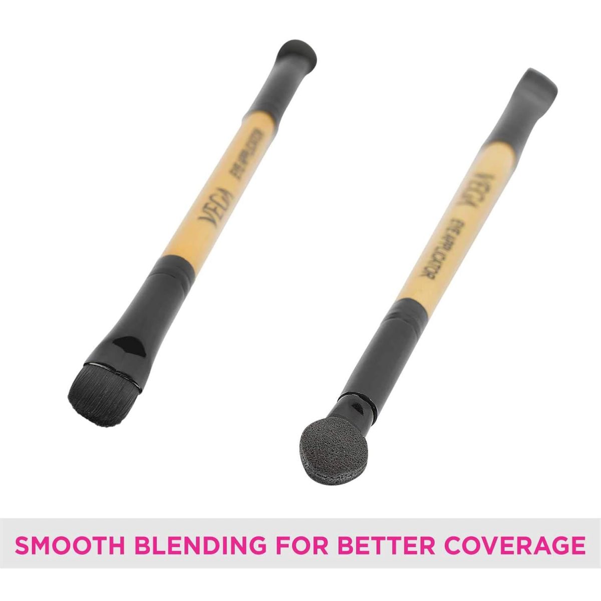 VEGA 2 In 1 Mini Makeup Brush with Eye Shadow & Eye Applicator, (DMB-01) Brown - Image 5