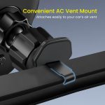 Portronics Clamp Z Car Phone Holder Stand with 360 Degree Rotation, AC Vent Mount, Strong Grip, Single Hand Use, Shockproof Build, Mobile Stand for Car (Black) - Image 3