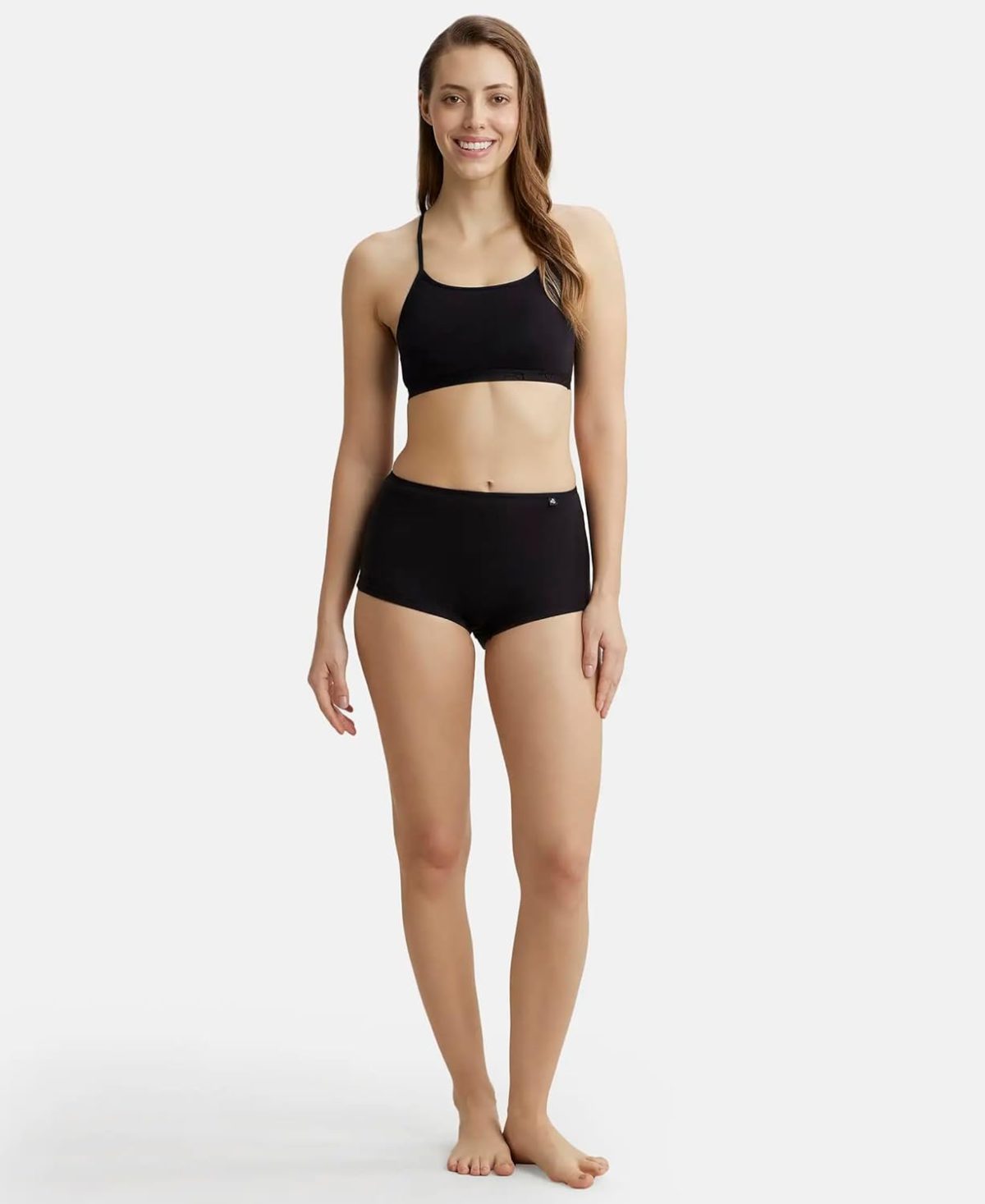 Jockey 1351 Women Super Combed Cotton Elastane Seamless Stretch Multiway Styled Crop Top with Adjustable Bra Straps and Stay Fresh Treatment - Image 4