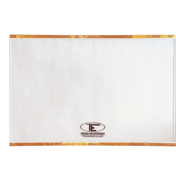 TIKSHA ENTERPRISES TOUGHENED Glass (585=585) 400 MM Compatible for Samsung Double Door Fridge RT 45-47 with Yellow Gold Bidding