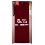 Haier 185 L 2 Star Direct Cool Single Door Refrigerator Appliance (2023 Model, HED-192RS-P, Red Steel)