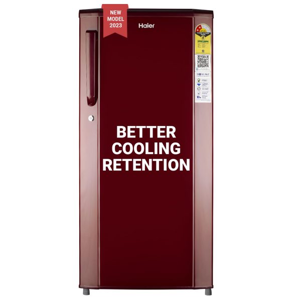 Haier 185 L 2 Star Direct Cool Single Door Refrigerator Appliance (2023 Model, HED-192RS-P, Red Steel)