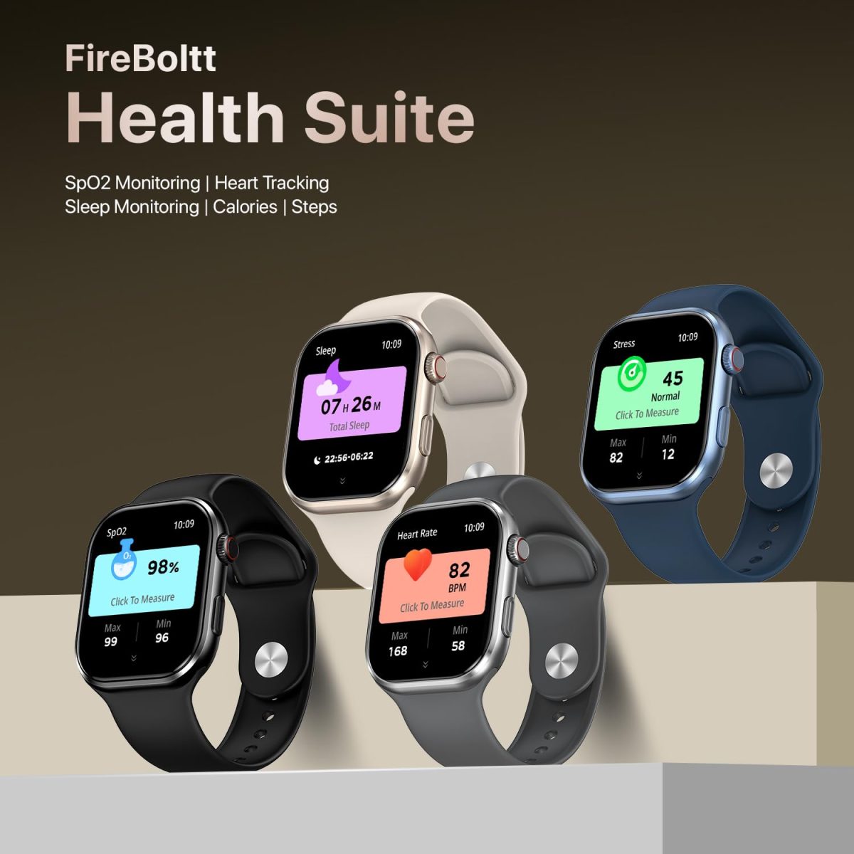 Fire-Boltt Brillia Smart Watch with 51.3mm (2.02 inch) AMOLED Display, Bluetooth Calling, SpO2, Heart Rate Monitoring, 120+ Sports Modes (Brillia, Dark Grey) - Image 7