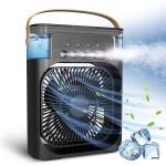 Drumstone (Exclusively 𝟭𝟬+𝟱 Year Warranty) Drumstone (Exclusive Summer With 15 Years Warranty 4-in-1 Portable Air Cooler Fan with 7-Color LED Light, USB Powered, 600ML Water Tank _Multicolor